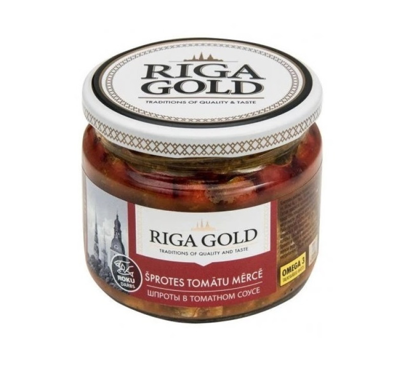 Šprotes tomātu mērcē 250g Riga Gold 1/12 (22.01.29) Latvija