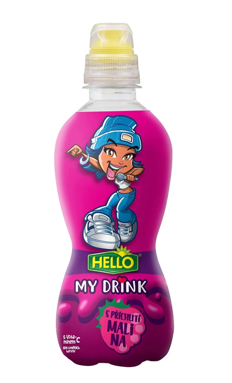 Sulas dzēriens Hello MyDrinks ar aveņu garšu 0.33L DEPOZĪTS 0.10eur 1/10 (04.12.26) Čehija