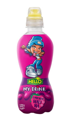 Sulas dzēriens Hello MyDrinks ar aveņu garšu 0.33L DEPOZĪTS 0.10eur 1/10 (04.12.26) Čehija