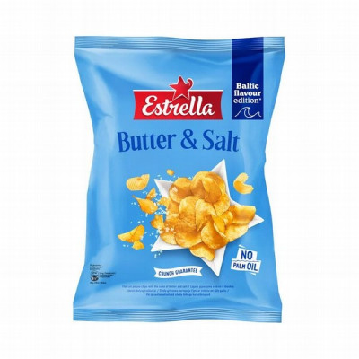Čipsi ESTRELLA ar Sviesta un Jūras sāli 170g (15.05.2026)
