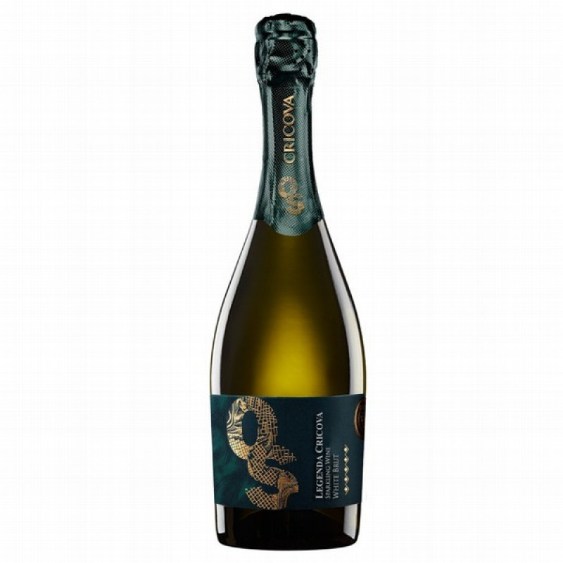 Dzirkst.vīns CRICOVA LEGENDA SPARKLING BRUT DRY 0.75L 12.5%, Moldāvija