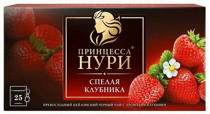 Princese Nuri melnā tēja ar zemeņu aromātu 25x1.5g () Krievija