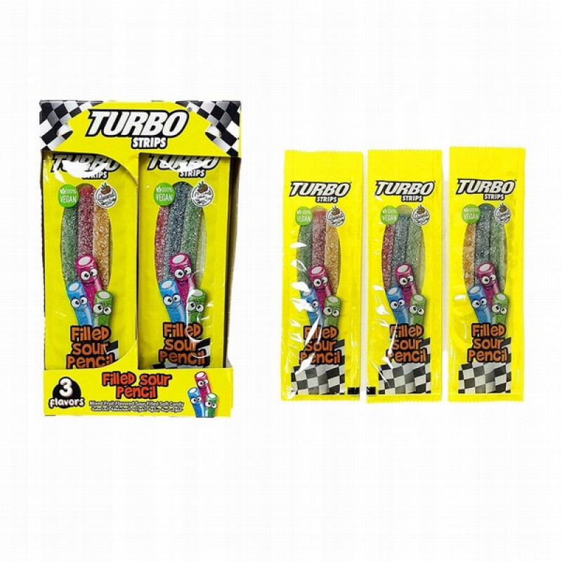 Želejkonfektes TURBO STRIPS 288g 12gb (03.2027) Ķīna