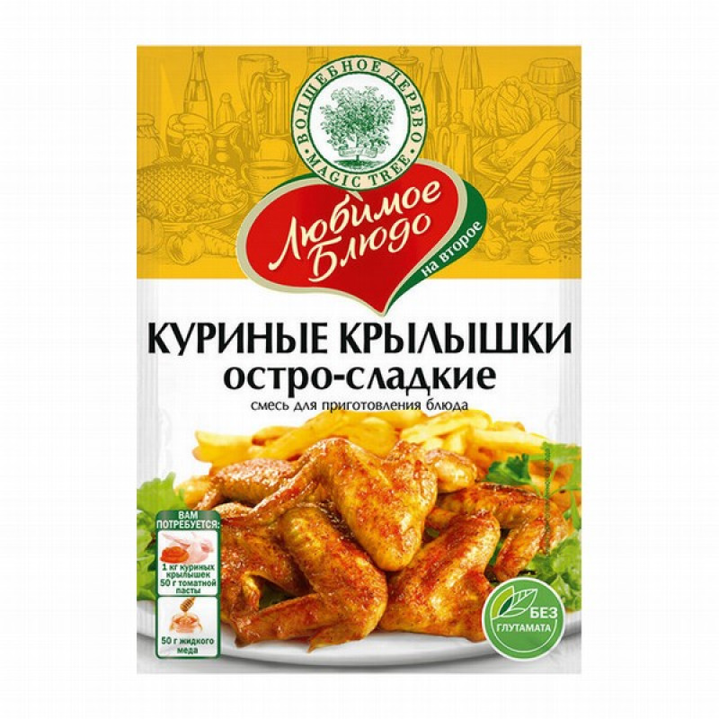 Garšvieu maisījums Vistas spārniņiem asi saldi 30g (14.07.26) 1/30 Krievija