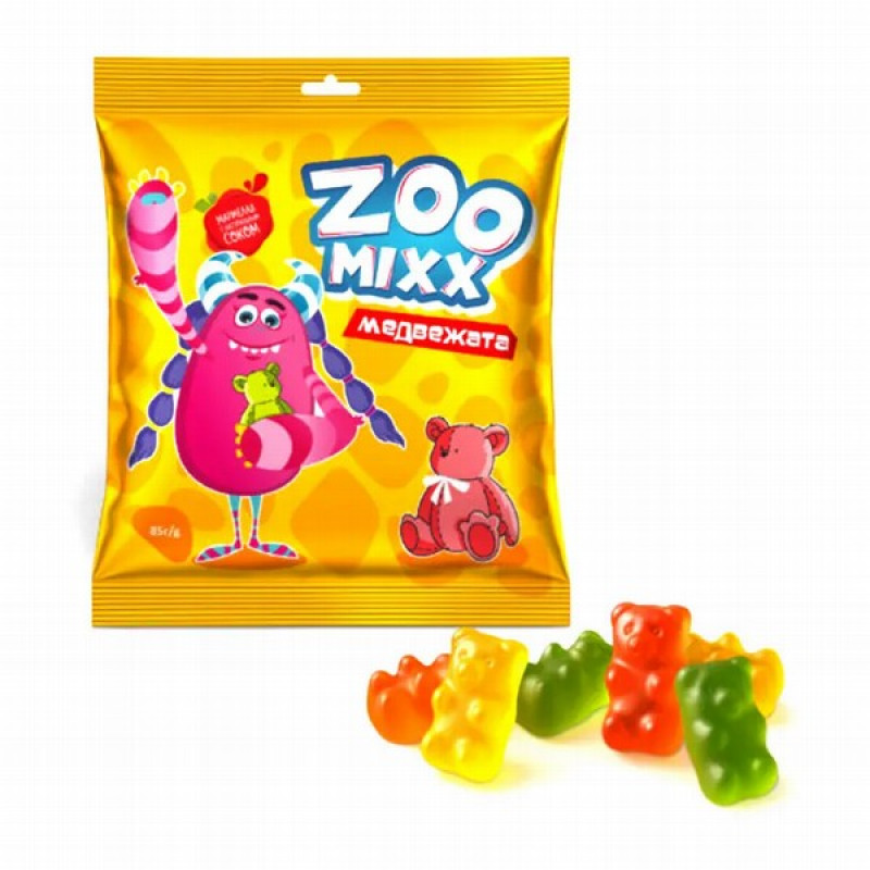 Dabīga marmelāde "ZooMixx lācīši" ar želatīnu 85g 1/30 (31.07.26) Krievija