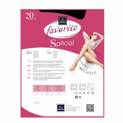 Zeķubikses Favorite Special 20den 6.izmērs