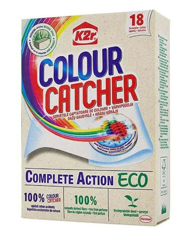 Colour Eco salvetes apģērba krāsas saglabāšanai mazgājot K2R 18gab.
