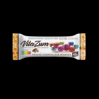 Batoniņš ar zemesriekstiem, ar saldinātāju 40*40g VitaZum (28.01.27)) Latvija 