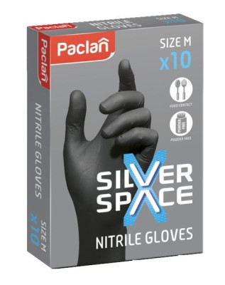 Cimdi Nitrila M (10gab) Silver 50g 1gb=0.143 euro Polija
