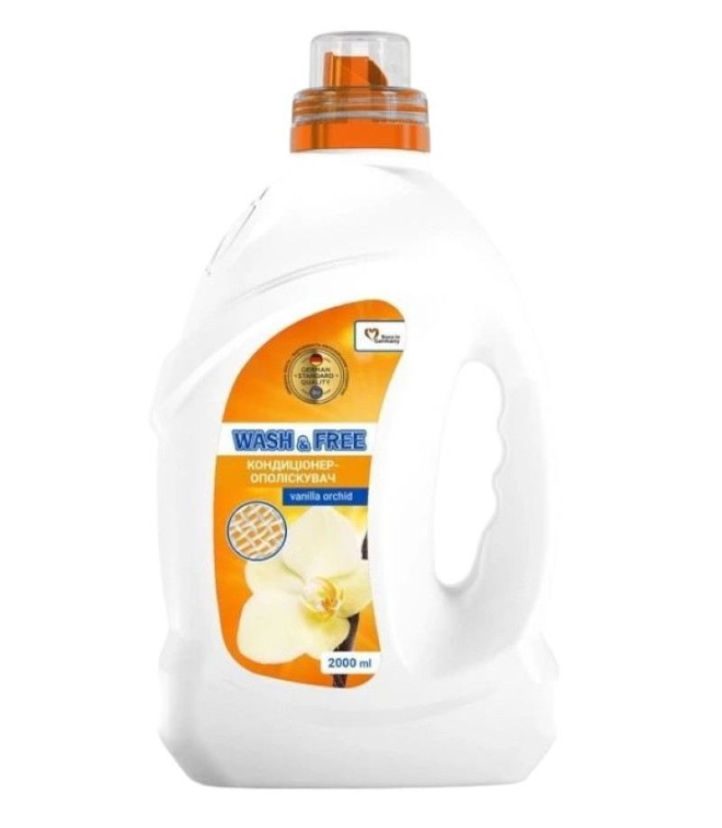 Šķidrais veļas mazgāšanas līdzeklis Wash&Free ar vaniļas un orhideju aromātu 2L (08.10.27) Ukraina
