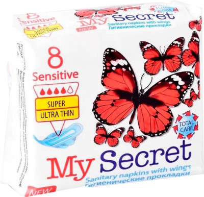 Higiēniskās paketes MySecret Sensitive 8gab. (07.01.31) Bulgārija