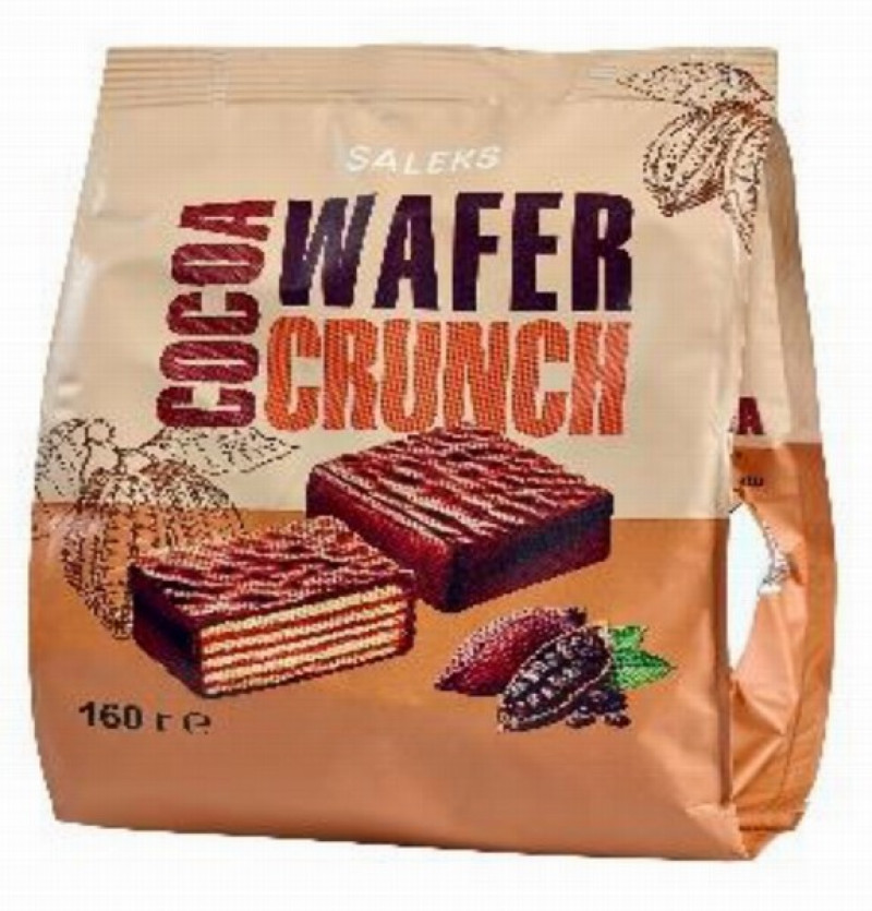 Konfektes vafeļu Cocoa wafer crunch glazētas ar kakao 160g (29.03.27) Ukraina