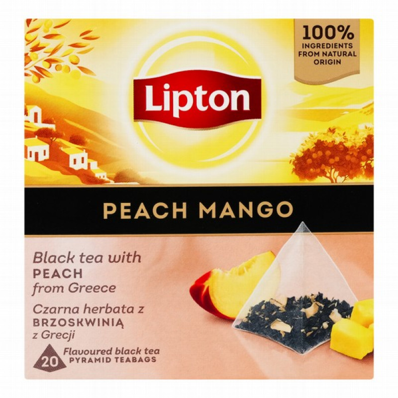 Tēja Lipton melnā Peach Mango 1.8g*20 (30.04.27) Polija
