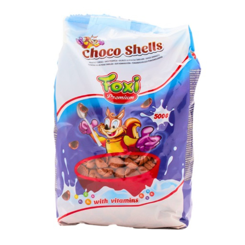 Sausās brokastis FOXI kakao gliemežvāciņi 500g 1/12 (11.02.27) Lietuva