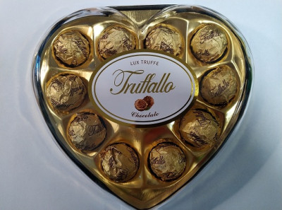 Konfekšu kaste Šokolādes konfektes Sirds K-Truffallo 125g 1/24 (01.02.28) Ķīna