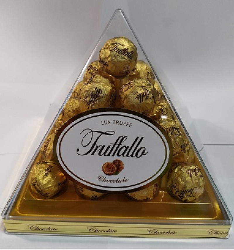 Konfekšu kaste Šokolādes konfektes K-Truffallo Piramīda 312.5g 1/6 (01.02.28) Ķīna