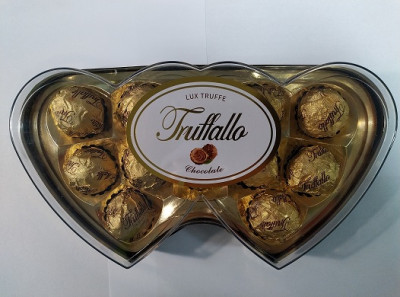Konfekšu kaste Šokolādes konfektes K-Truffallo 2 Sirdis 150g 1/24 (01.02.28) Ķīna