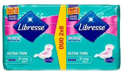 Higiēniskās paketes Libresse ultra super wings DUO 16gb 