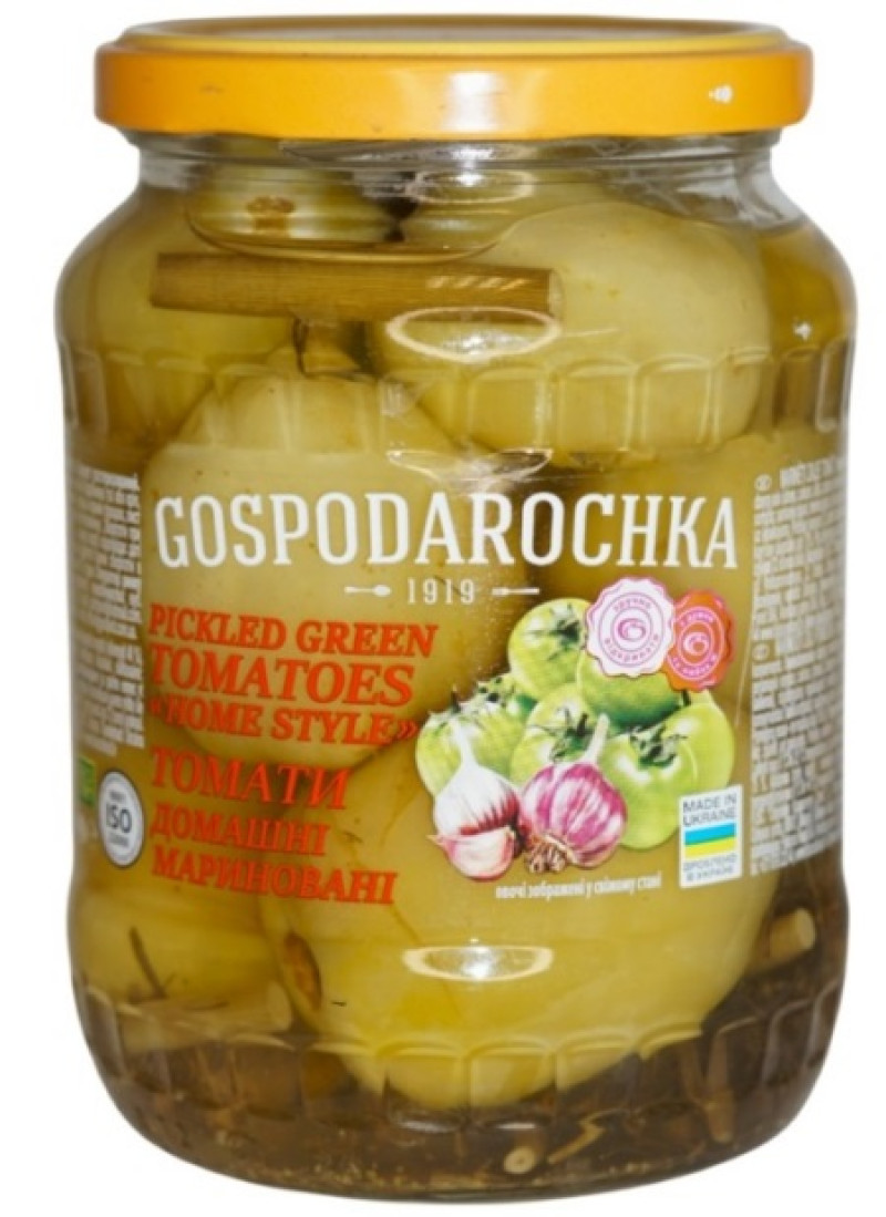 Tomāti zaļi marinēti Gospodaročka 660g (22.02.28) Ukraina