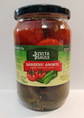 Tomātu un gurķu asorti Zelta Saule 720ml (18.09.27) Moldāvija