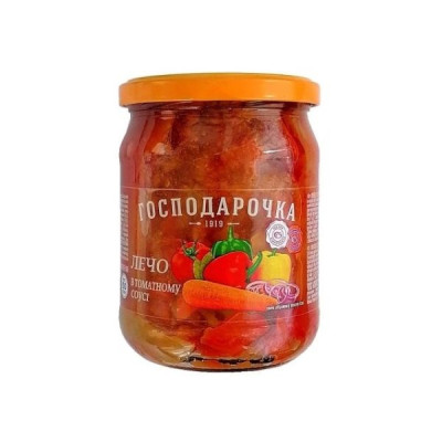Lečo tomātu mērcē Gospodaročka 470g (08.10.28) Ukraina