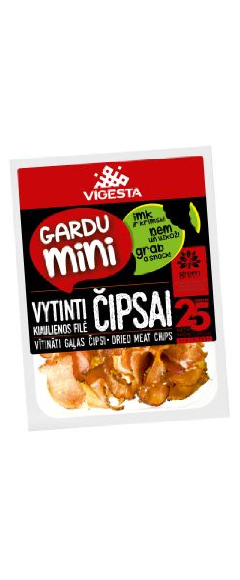Vītinātas cūkgaļas čipsi 160g (31.07.26) Lietuva