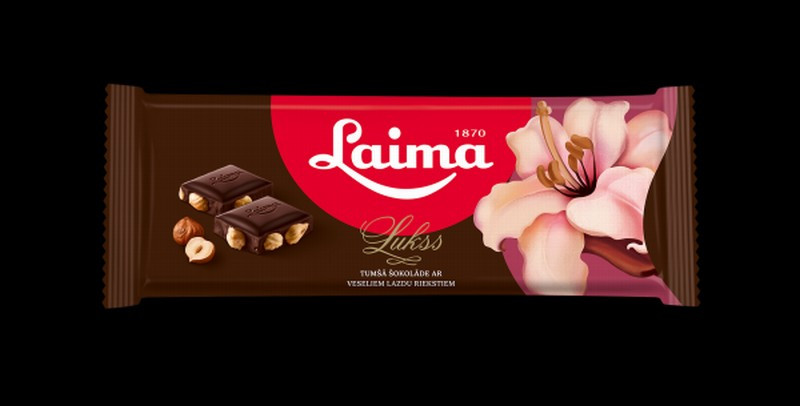 Šokolāde Laima tumšā ar lazdu riekstiem Lukss 190g 1/9 (18.08.26) Latvija