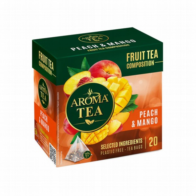 Tēja Aroma Pyramids Peach & Mango 20gabx2g 1/10 (29.02.28) Polija