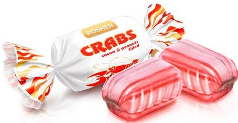 Karameles Crabs (vēzīši) Roshen 126g (04.04.28) Ukraina