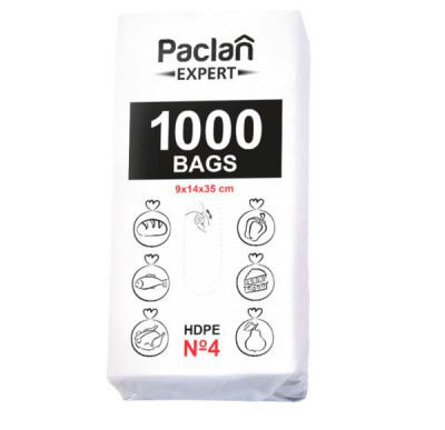 Pārtikas maisiņi 1000gab 14x35cm 5mkr 800g
