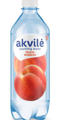 Viegli gāzēts ūdens ar persiku aromātu Akvile 0.6L DEPOZĪTS 0.10eur 1/12 (21.02.27) Lietuva
