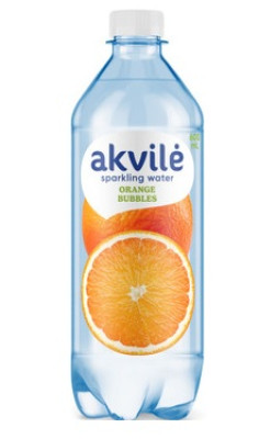 Viegli gāzēts ūdens ar apelsīnu aromātu Akvile 0.6L DEPOZĪTS 0.10eur 1/12 (23.10.27) Lietuva