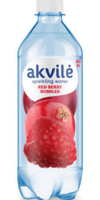 Viegli gāzēts ūdens ar sarkano ogu aromātu Akvile 0.6L DEPOZĪTS 0.10eur (30.09.27) Lietuva
