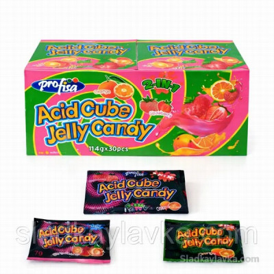 Dražejas želejas ACID CUBE JELLY 30gb*14g strawb&orange (02.07.28) Ķīna