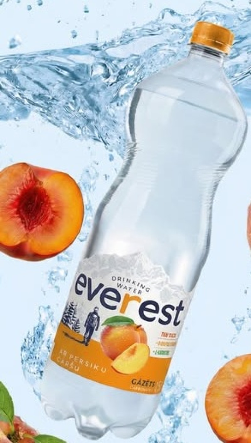 Gutta Everest gazēts ar persiku garšu 1.5L DEPOZĪTS 0.10eur (23.12.26) Latvija 