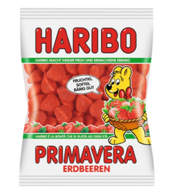 Želejkonfektes HARIBO Spring Strawberries (zemenes) 100G (30.09.27) Vācija