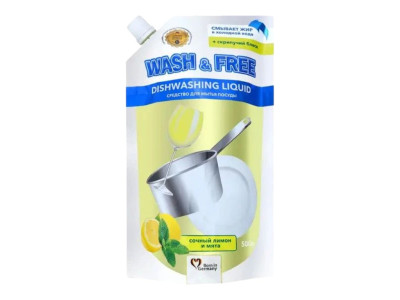 Trauku mazgāšanas līdzeklis Wash&Free citrons piparmētra 500ml (27.01.27) UKraina