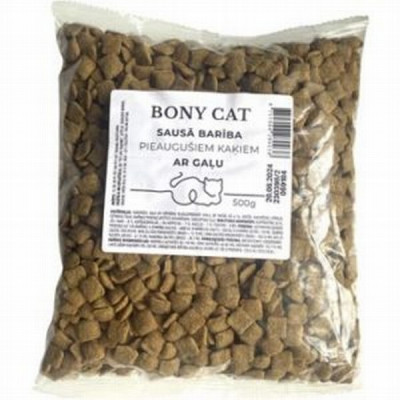 Sausā barība kaķiem Bony Cat ar gaļu 500gr (21.11.27)