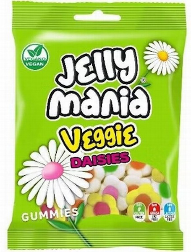 Želejkonfektes Jake Jellymania Daisies (vegan) 100g (08.2027)