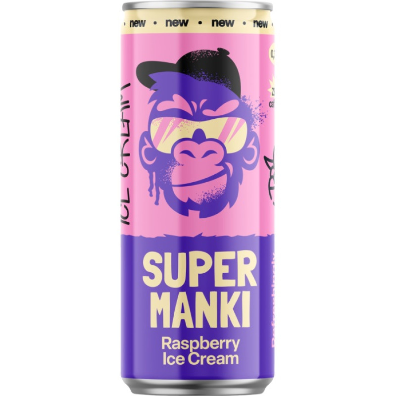 Limonāde Super Manki Raspberry Ice Cream 0.33L DEPOZĪTS 0.10eur 1/12 (10.04.27) Igaunija
