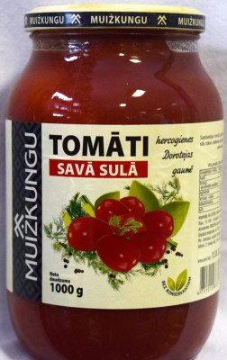 Tomāti MUIŽKUNGU savā sulā 1000ml 1/6 (04.08.29)