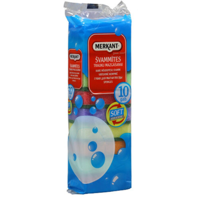 Švammes trauku mazgāšanai Merkant 80x50x25mm 10gb