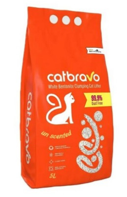 Smiltis kaķu tualetei CAT BRAVO cementējošas 5L Natural
