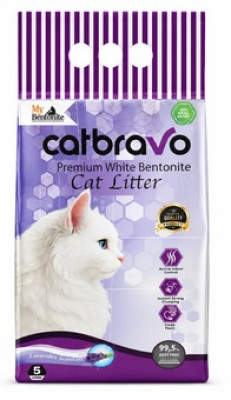 Smiltis kaķu tualetei CAT BRAVO cementējošas Lavander 5L 
