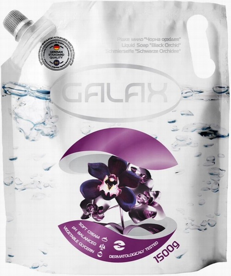 Šķidrās ziepes GALAX Melna orhideja (Doypack) 1.5l (12.09.28) Ukraina