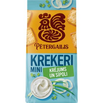 Mini krekeri Pētergailis ar krējuma un sīpolu garšu 72g (22.06.27) Lietuva