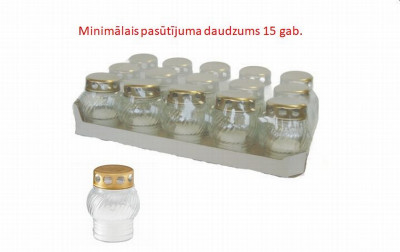 Sveces kapu ar vāc.balta un sarkana STIKLS 7*10cm 1/15
