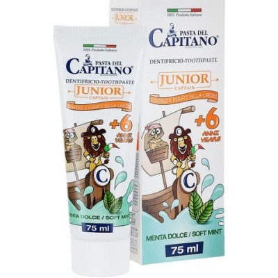 Zobu pasta bērniem Del Capitano Junior ar piparmētras garšu 75ml