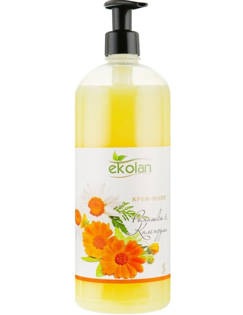 Šķidrās krēmziepes Ekolan ar kumelīšu un kliņģerīšu aromātu 500g (15.06.28)