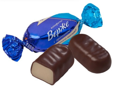 Šokolādes konfektes ar karsēta piena garšu Verže 1kg 1/8 (10.03.27) Ukraina